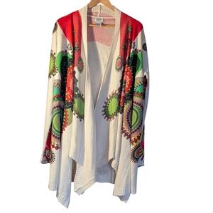 Monroe & Main Vibrant Multicolor Cardigan Women's XL Waterfall Boho Business